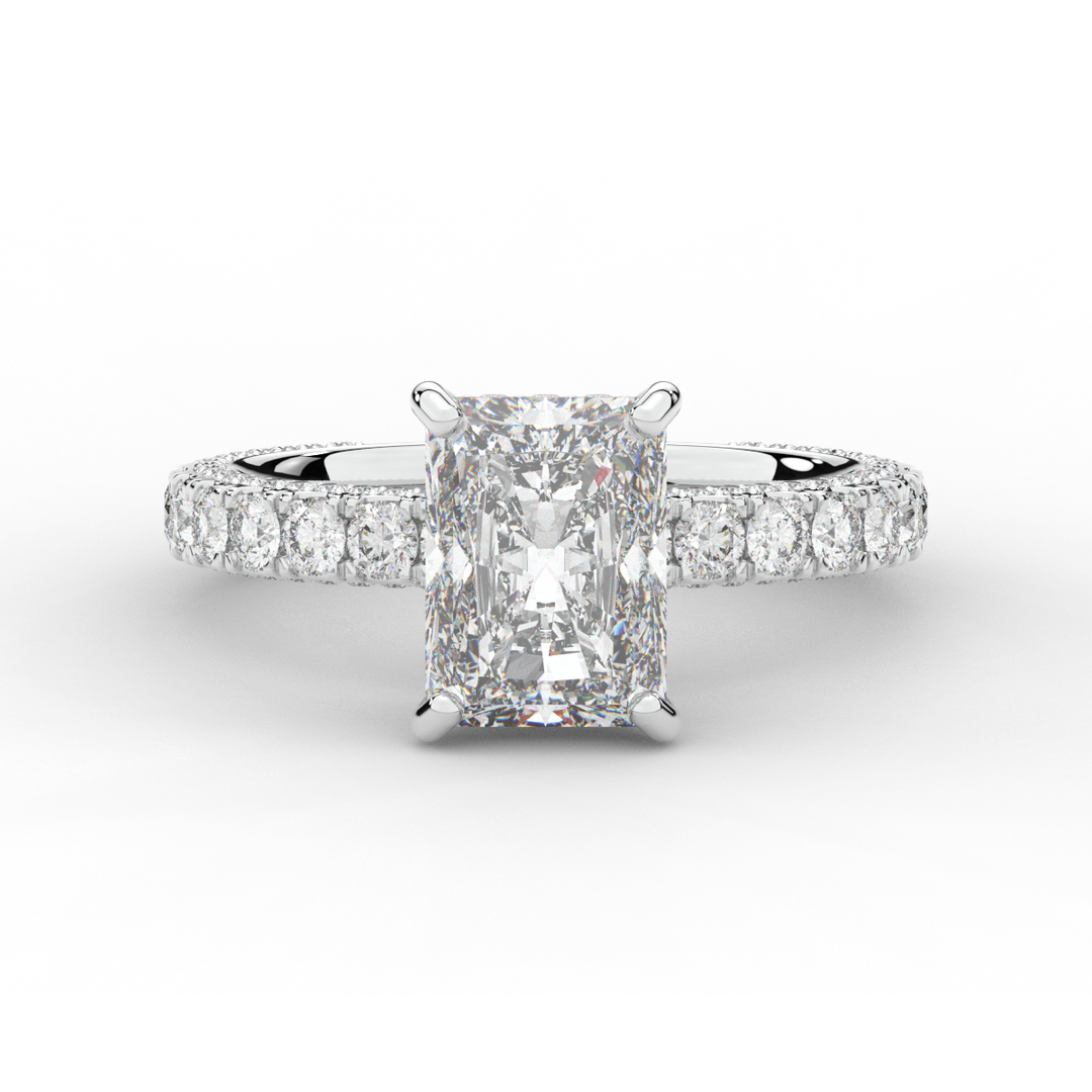 3.00CT.TW RADIANT LAB DIAMOND ENGAGEMENT RING - Nazarelle