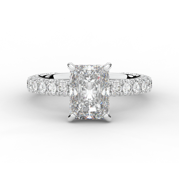 3.00CT.TW RADIANT LAB DIAMOND ENGAGEMENT RING - Nazarelle