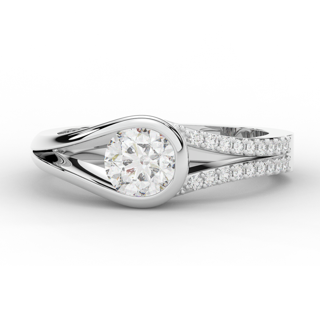 1.10CT.TW ROUND LAB DIAMOND SOLITAIRE ENGAGEMENT RING - Nazarelle