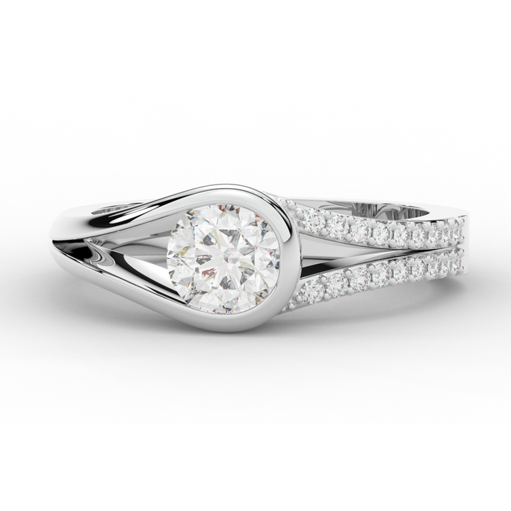 1.10CT.TW ROUND LAB DIAMOND SOLITAIRE ENGAGEMENT RING - Nazarelle