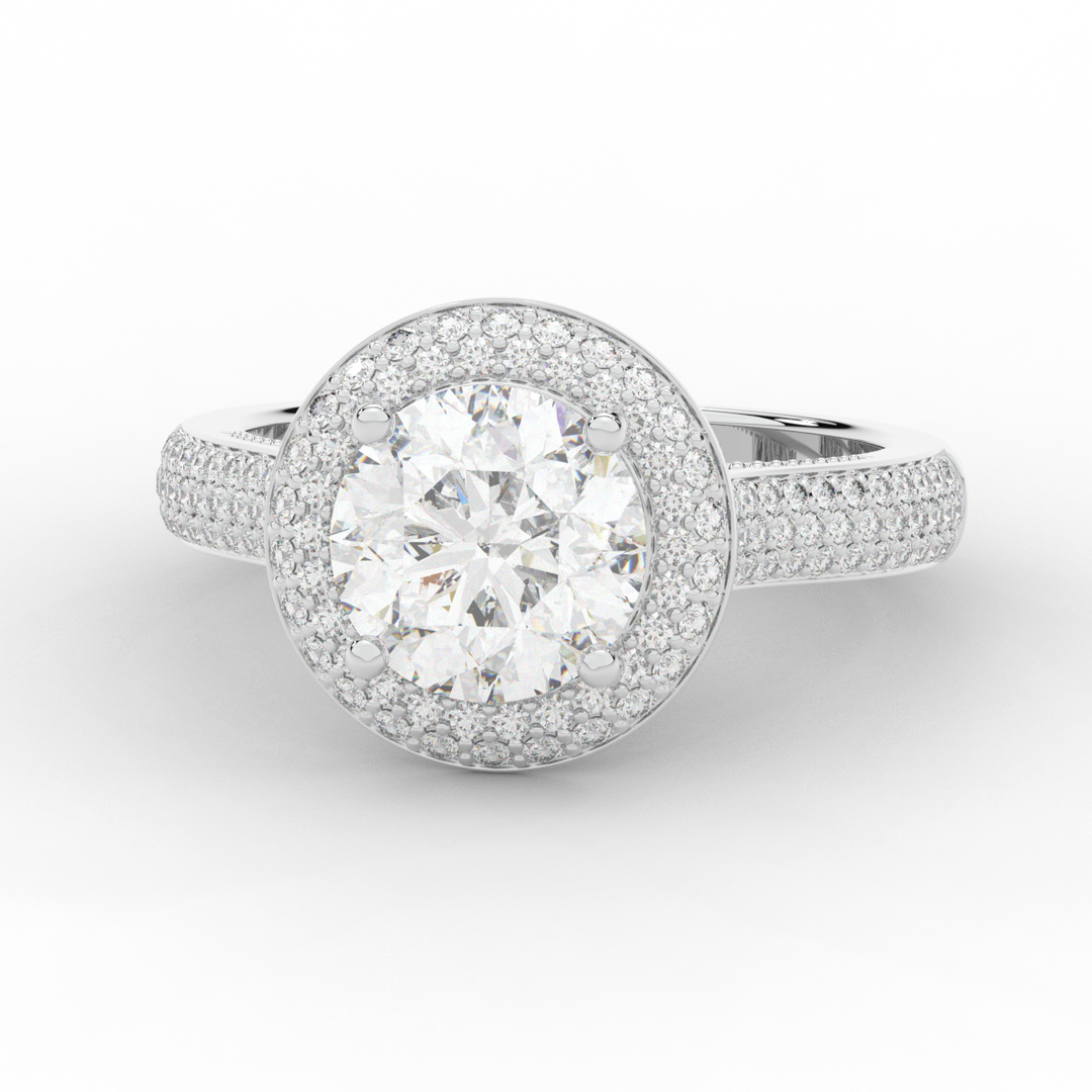 2.45CT.TW ROUND LAB DIAMOND HALO ENGAGEMENT RING - Nazarelle