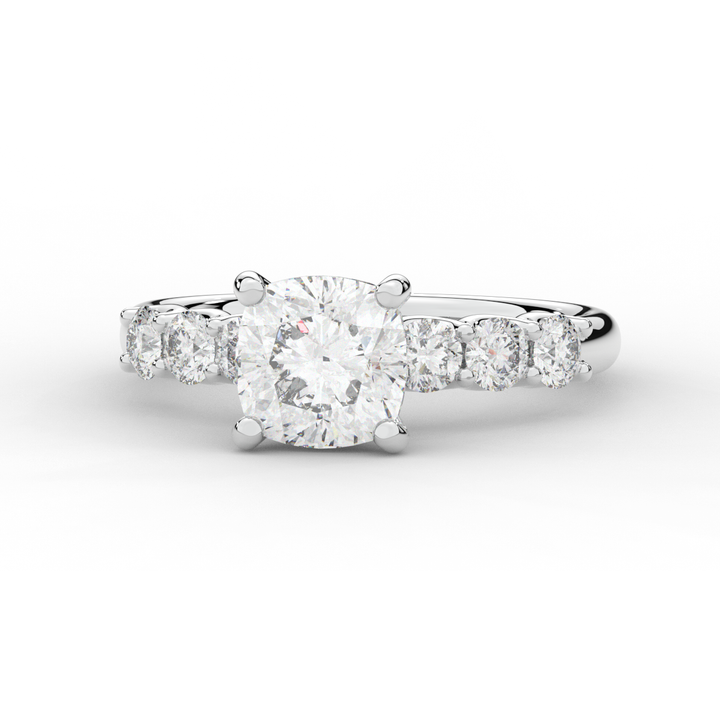 2.60CT.TW CUSHION LAB DIAMOND SOLITAIRE ENGAGEMENT RING - Nazarelle