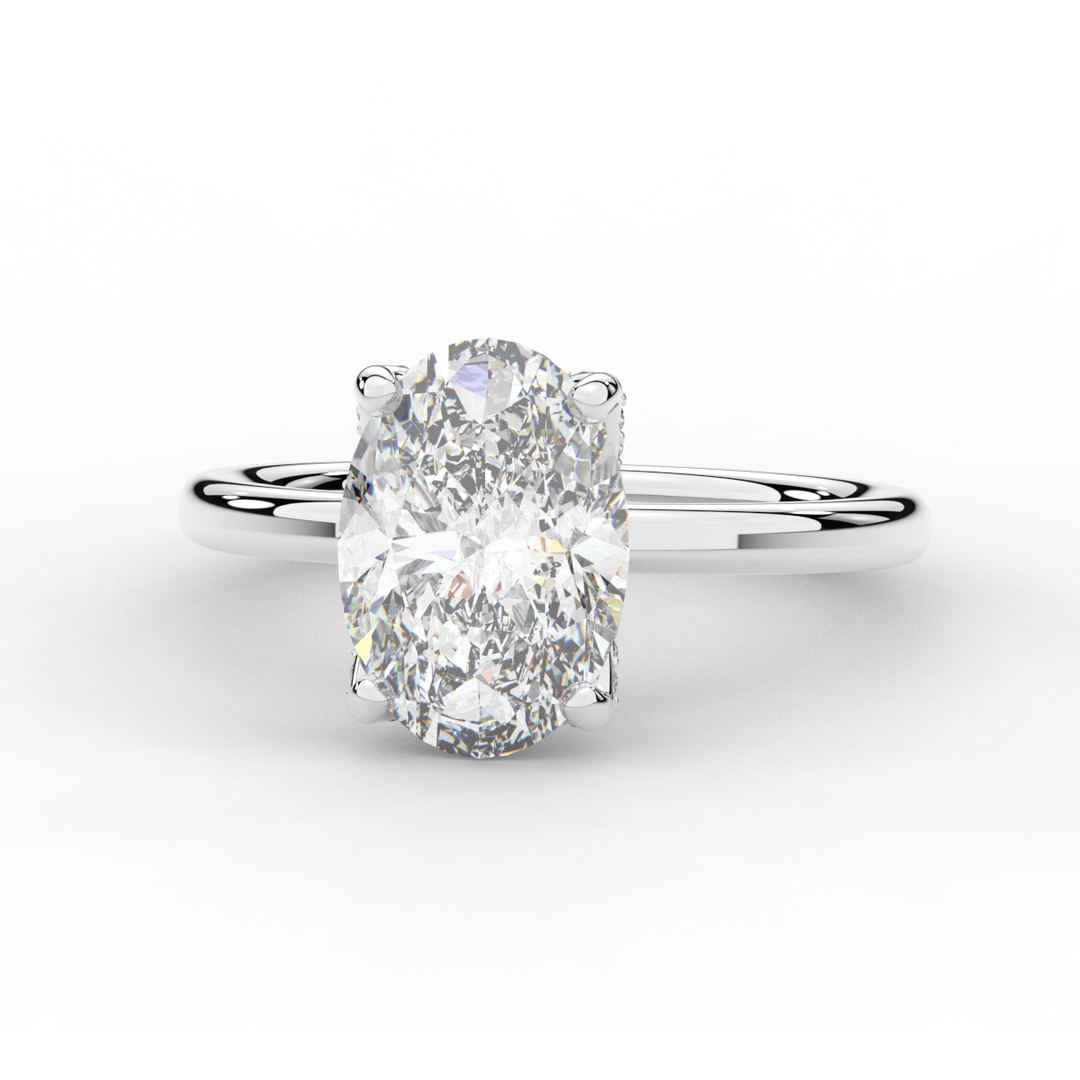 3.10CT.TW OVAL LAB DIAMOND ENGAGEMENT RING - Nazarelle