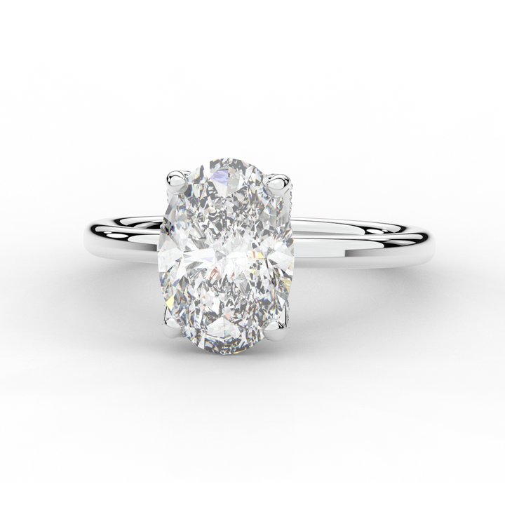 3.10CT.TW OVAL LAB DIAMOND ENGAGEMENT RING - Nazarelle