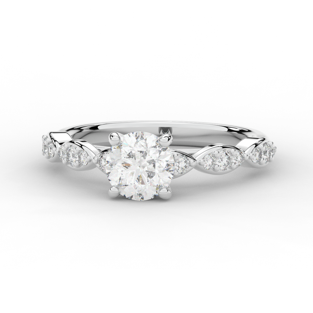 1.20CT.TW ROUND LAB DIAMOND SOLITAIRE ENGAGEMENT RING - Nazarelle