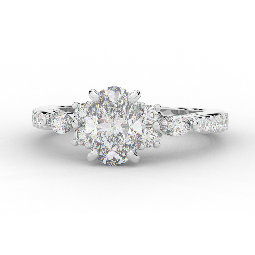 1.35CT.TW OVAL LAB DIAMOND ENGAGEMENT RING - Nazarelle
