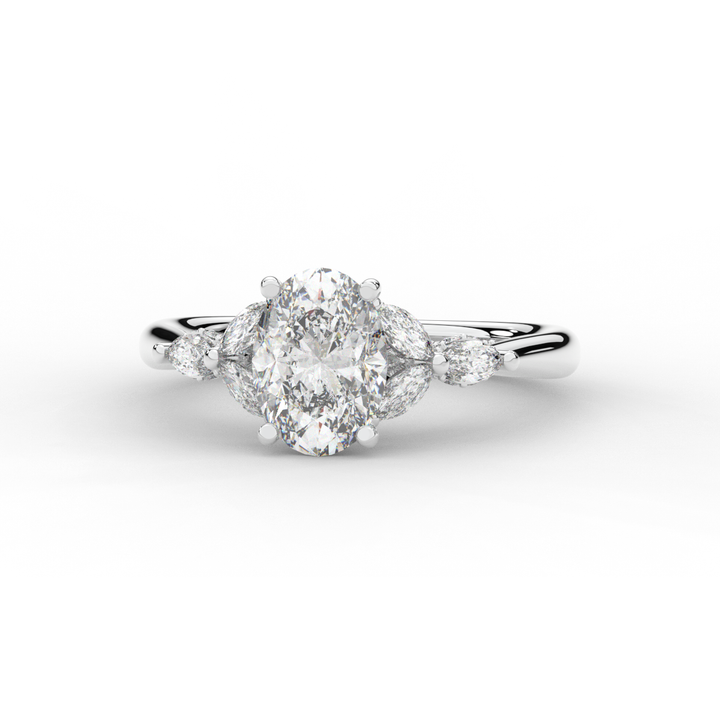 2.00CT.TW OVAL LAB DIAMOND ENGAGEMENT RING - Nazarelle