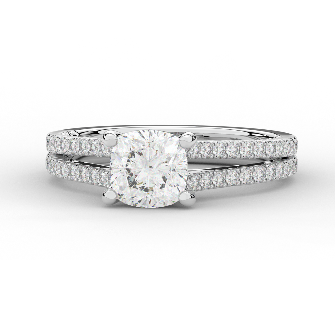 1.90CT.TW CUSHION LAB DIAMOND SOLITAIRE ENGAGEMENT RING - Nazarelle
