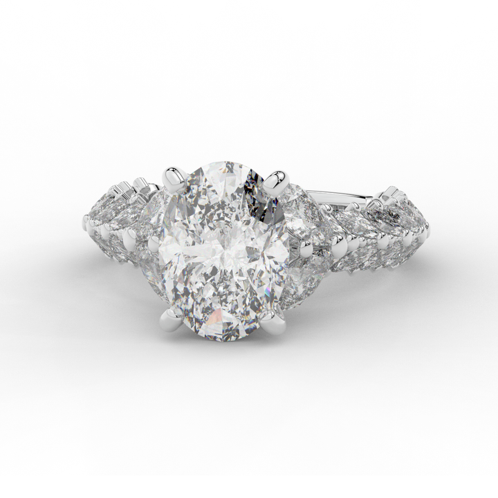 5.25CT.TW OVAL LAB DIAMOND HALO ENGAGEMENT RING - Nazarelle