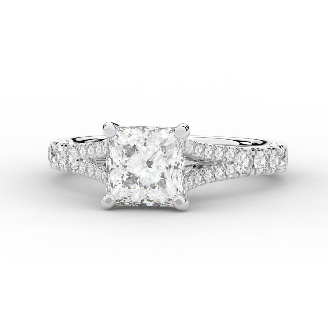 2.45CT.TW PRINCESS LAB DIAMOND ENGAGEMENT RING - Nazarelle