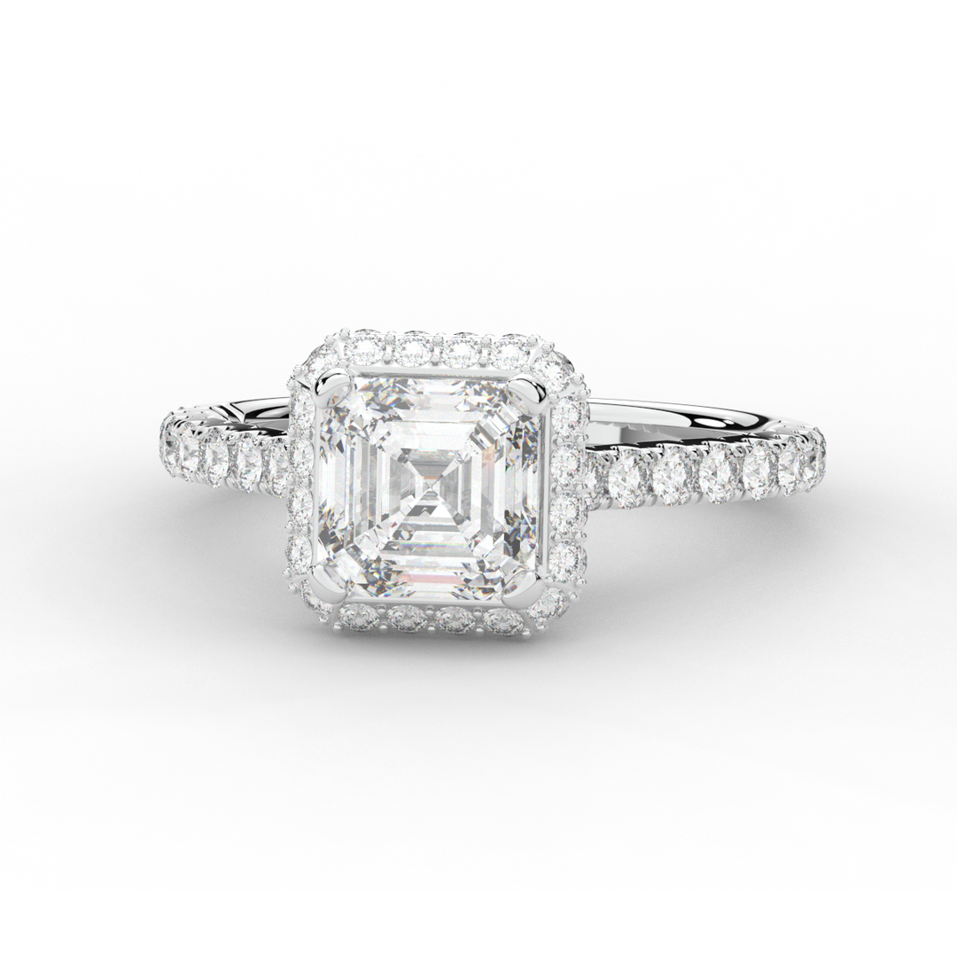 2.75CT.TW ASSCHER LAB DIAMOND HALO ENGAGEMENT RING - Nazarelle