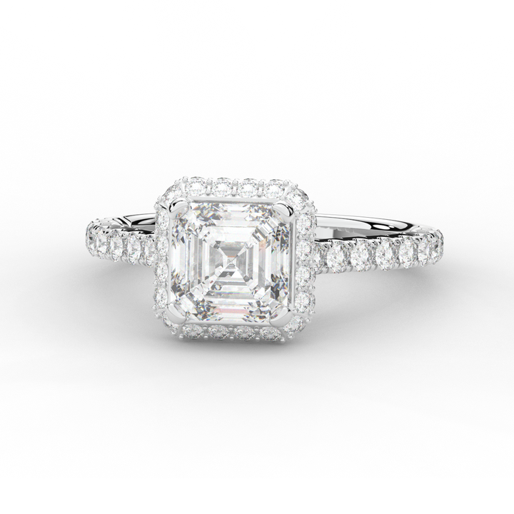 2.75CT.TW ASSCHER LAB DIAMOND HALO ENGAGEMENT RING - Nazarelle