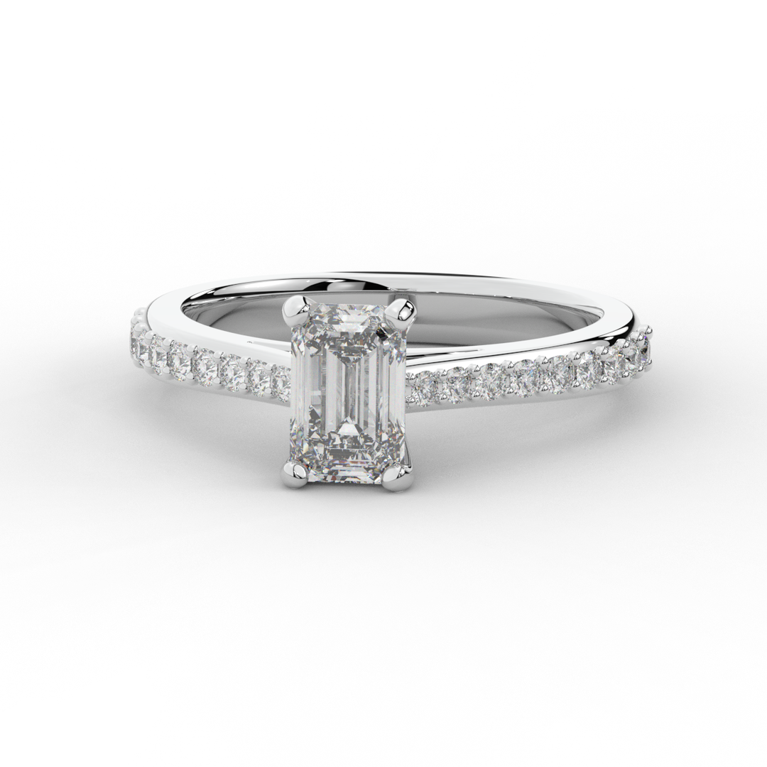 1.25CT.TW EMERALD CUT LAB DIAMOND SOLITAIRE ENGAGEMENT RING - Nazarelle