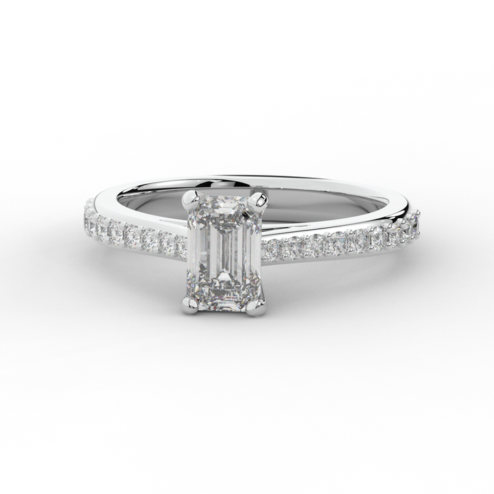 1.25CT.TW EMERALD CUT LAB DIAMOND SOLITAIRE ENGAGEMENT RING - Nazarelle