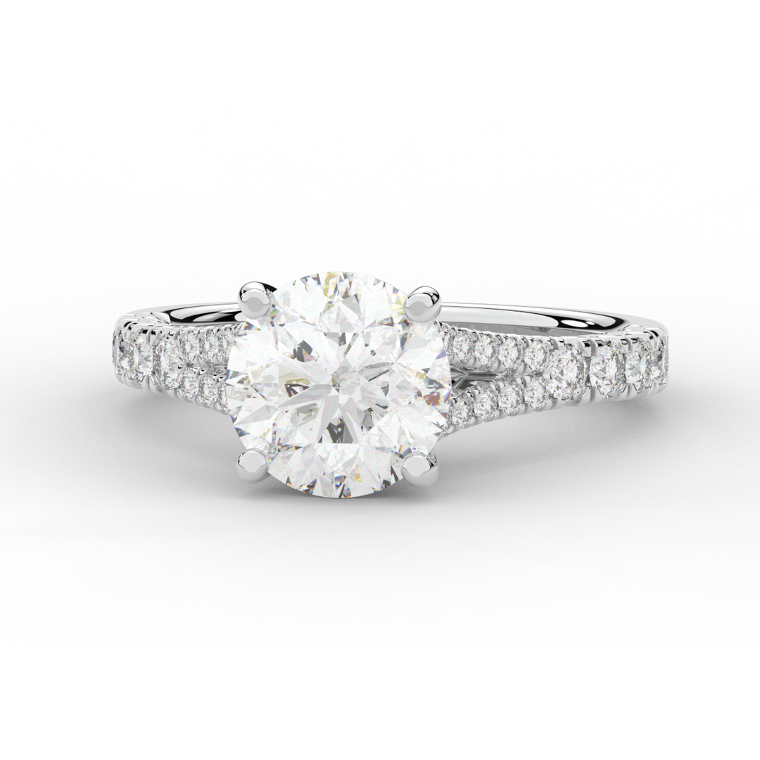 2.45CT.TW ROUND LAB DIAMOND ENGAGEMENT RING - Nazarelle