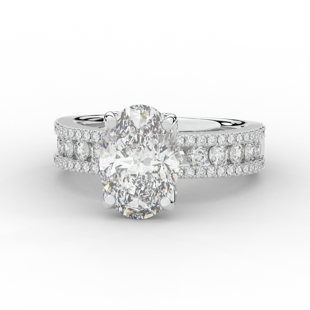 3.95CT.TW OVAL LAB DIAMOND SOLITAIRE ENGAGEMENT RING - Nazarelle