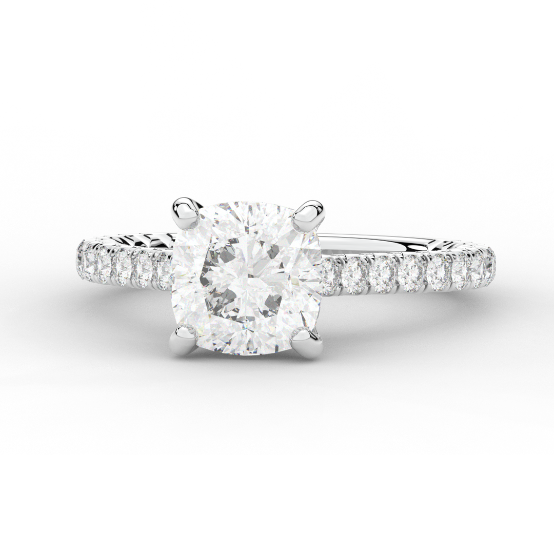 2.40CT.TW CUSHION LAB DIAMOND ENGAGEMENT RING - Nazarelle