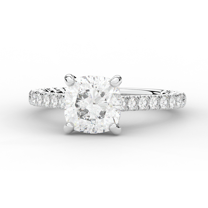 2.40CT.TW CUSHION LAB DIAMOND ENGAGEMENT RING - Nazarelle
