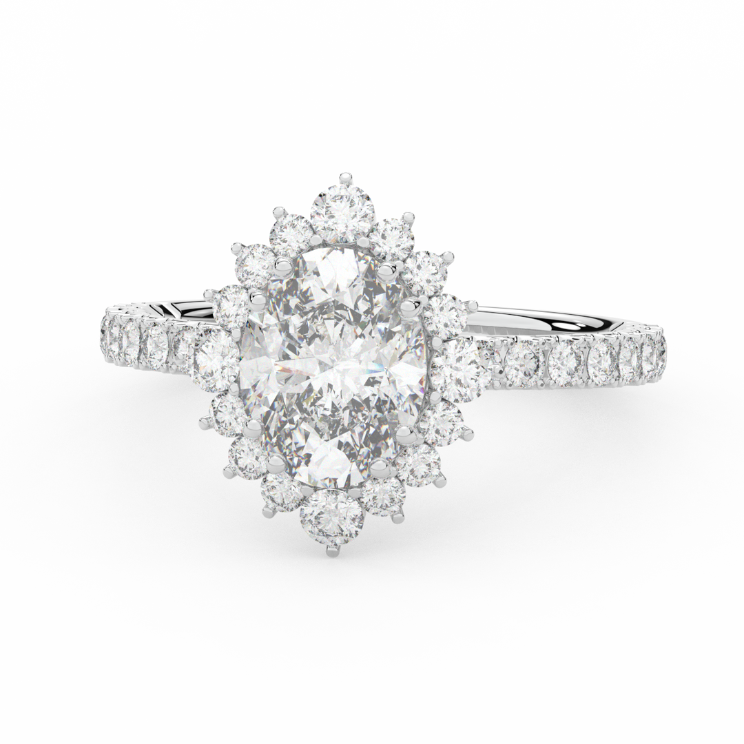 2.80CT.TW OVAL LAB DIAMOND HALO ENGAGEMENT RING - Nazarelle