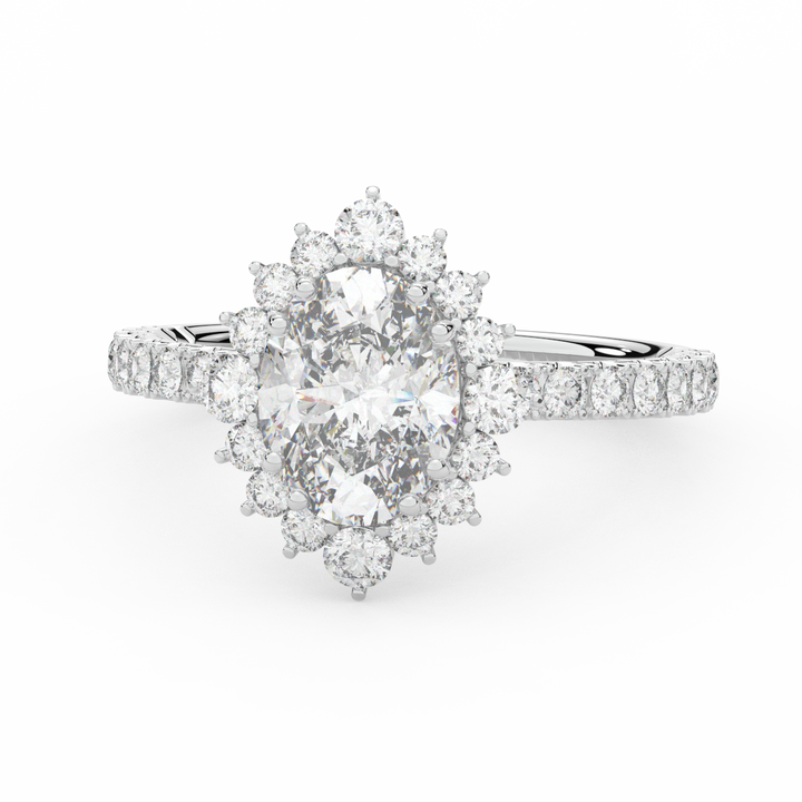 2.80CT.TW OVAL LAB DIAMOND HALO ENGAGEMENT RING - Nazarelle