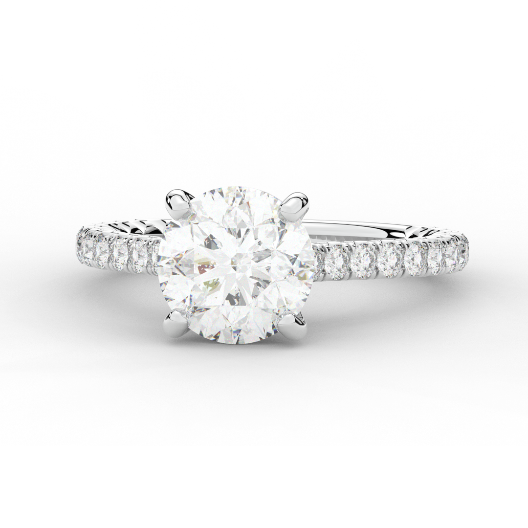 2.40CT.TW ROUND LAB DIAMOND ENGAGEMENT RING - Nazarelle