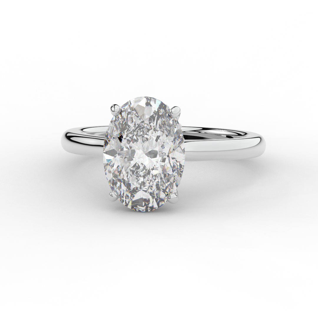 2.05CT.TW OVAL LAB DIAMOND UNDERHALO ENGAGEMENT RING - Nazarelle