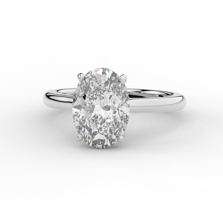 2.05CT.TW OVAL LAB DIAMOND UNDERHALO ENGAGEMENT RING - Nazarelle