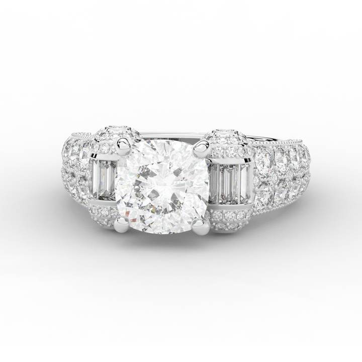 4.75CT.TW CUSHION LAB DIAMOND ENGAGEMENT RING - Nazarelle