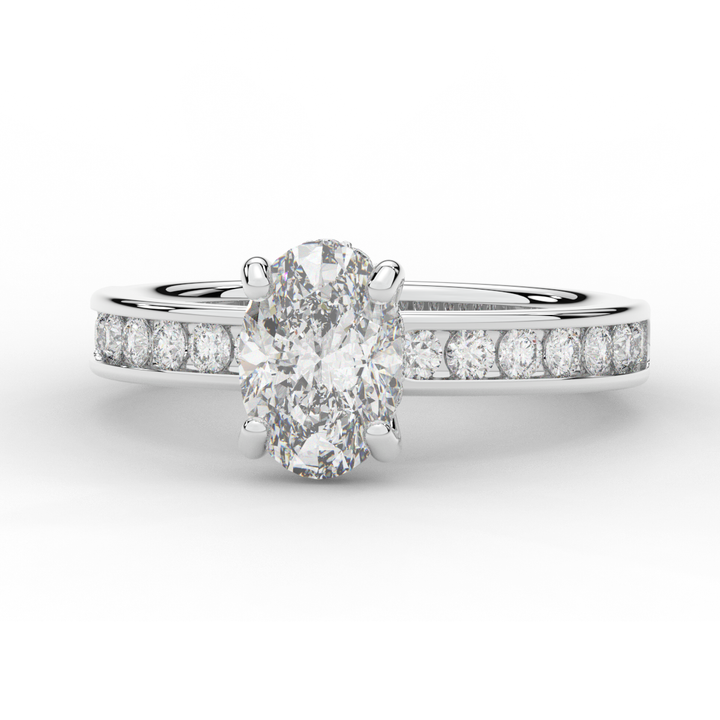 1.95CT.TW OVAL LAB DIAMOND UNDERHALO ENGAGEMENT RING - Nazarelle