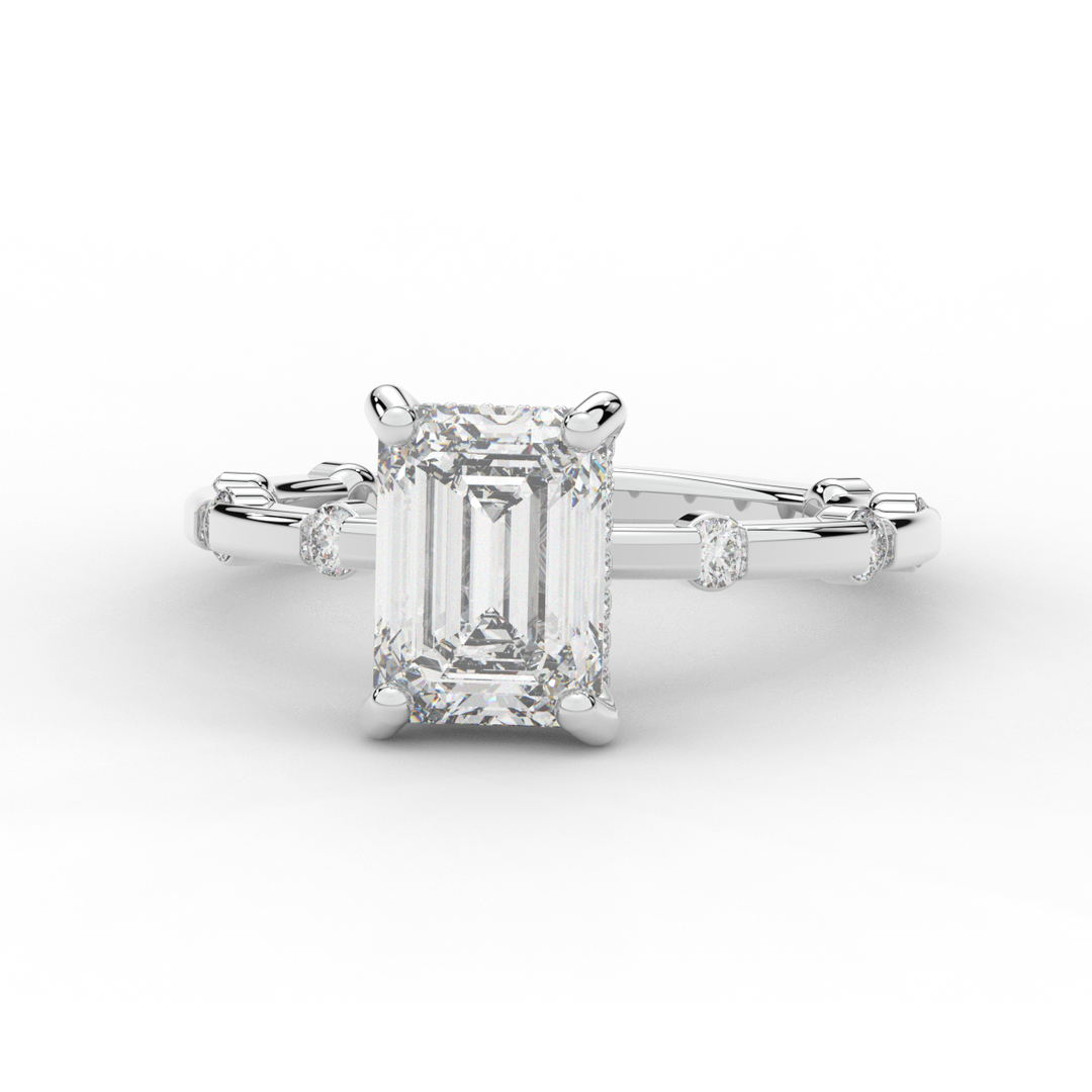 2.60CT.TW RADIANT LAB DIAMOND UNDERHALO SOLITAIRE ENGAGEMENT RING - Nazarelle