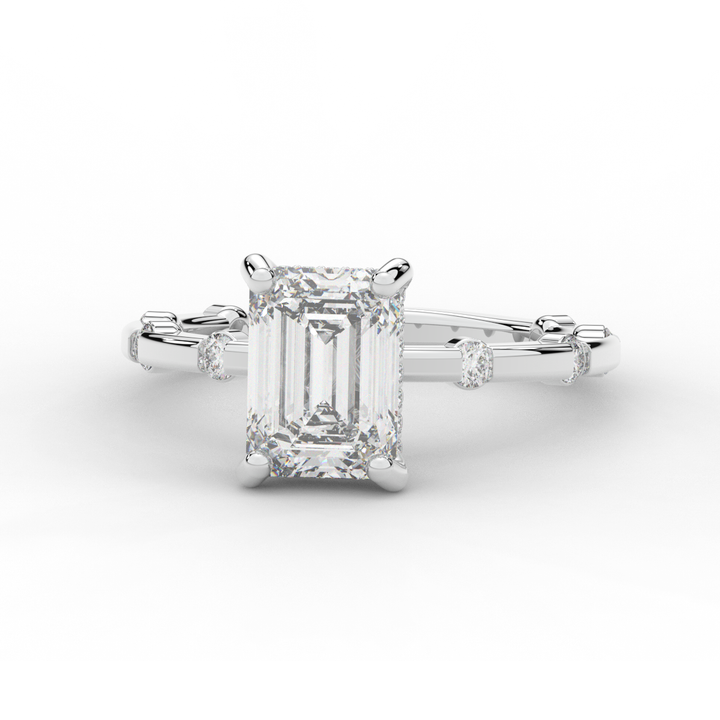 2.60CT.TW RADIANT LAB DIAMOND UNDERHALO SOLITAIRE ENGAGEMENT RING - Nazarelle