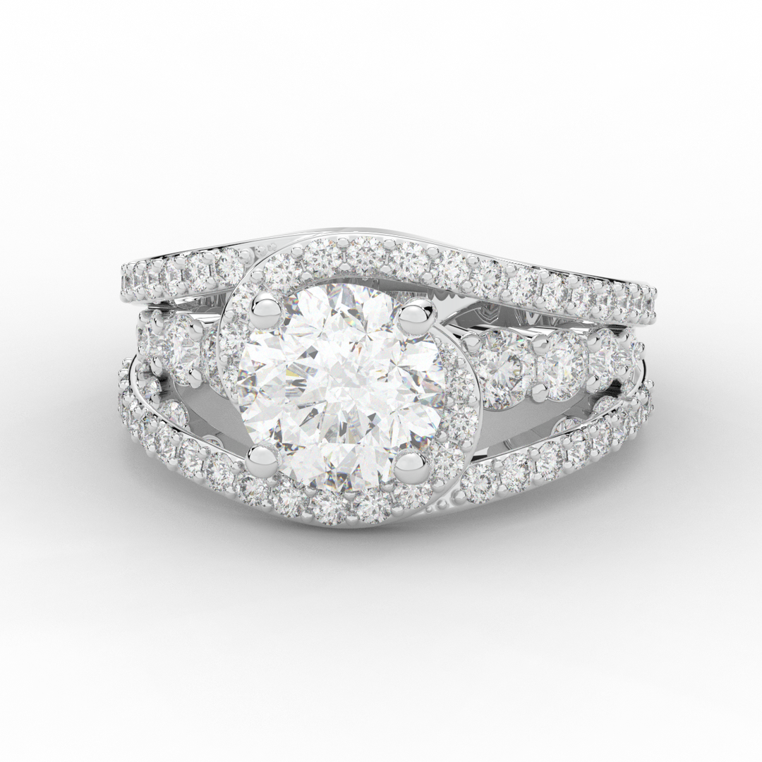 3.30CT.TW ROUND LAB DIAMOND ENGAGEMENT RING - Nazarelle