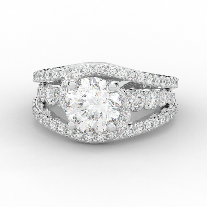 3.30CT.TW ROUND LAB DIAMOND ENGAGEMENT RING - Nazarelle