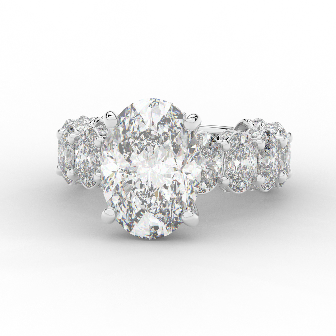 10.90CT.TW OVAL LAB DIAMOND SOLITAIRE ENGAGEMENT RING - Nazarelle