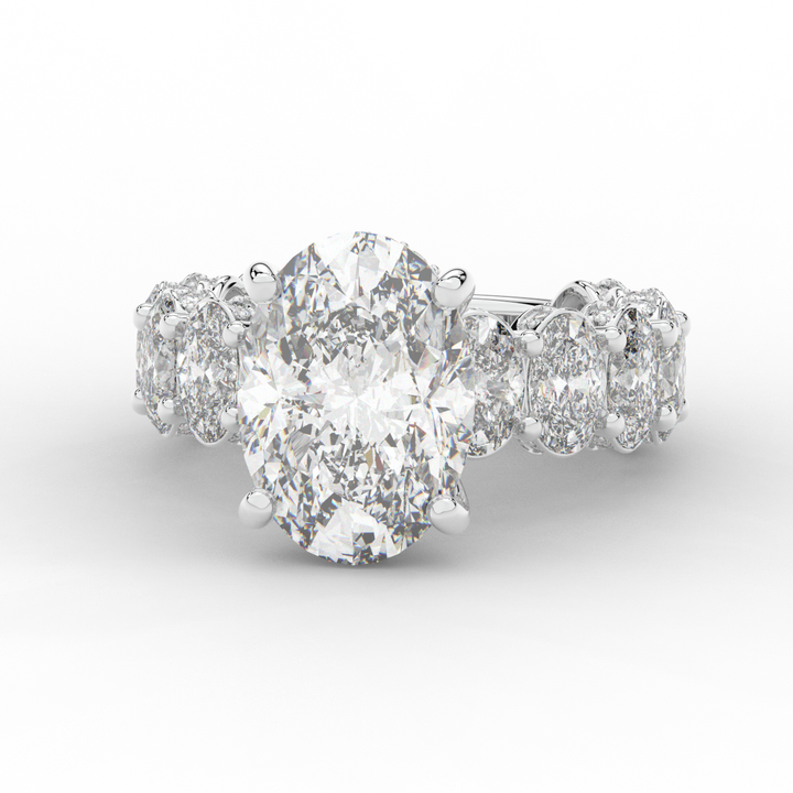 10.90CT.TW OVAL LAB DIAMOND SOLITAIRE ENGAGEMENT RING - Nazarelle