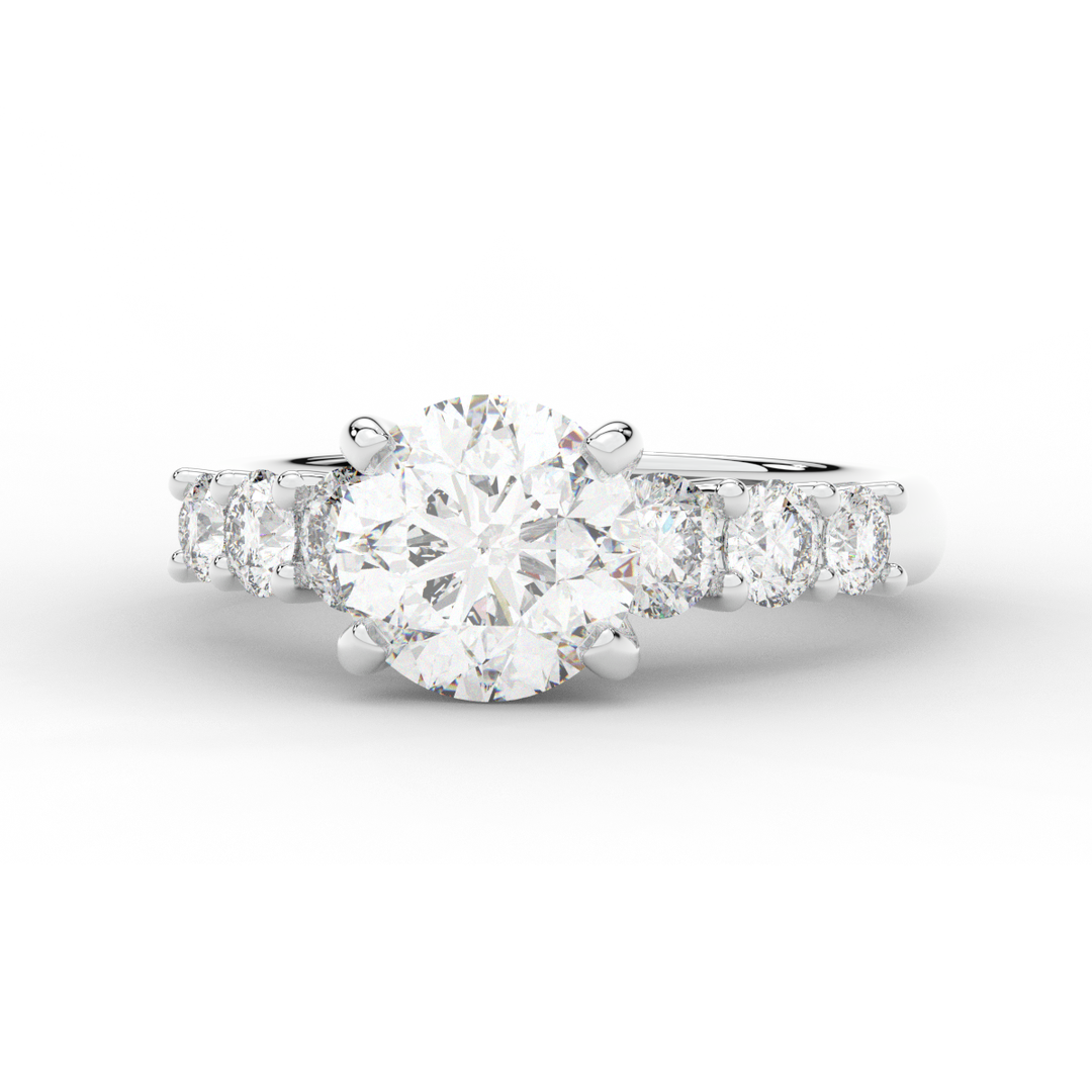 3.00CT.TW ROUND LAB DIAMOND  ENGAGEMENT RING - Nazarelle