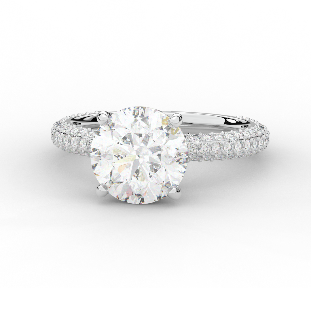 3.60CT.TW ROUND LAB DIAMOND SOLITAIRE ENGAGEMENT RING - Nazarelle