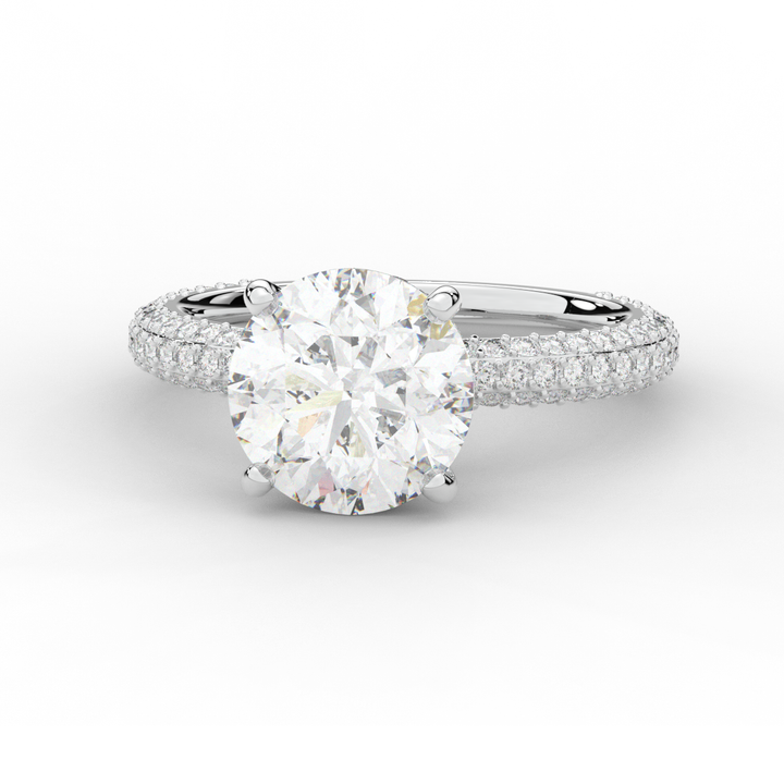 3.60CT.TW ROUND LAB DIAMOND SOLITAIRE ENGAGEMENT RING - Nazarelle