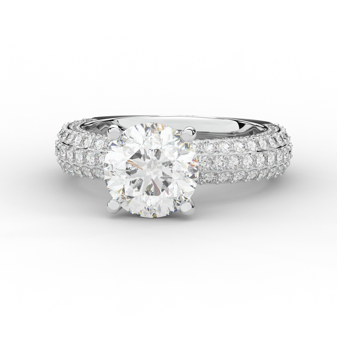 4.80CT.TW ROUND LAB DIAMOND UNDERHALO ENGAGEMENT RING - Nazarelle