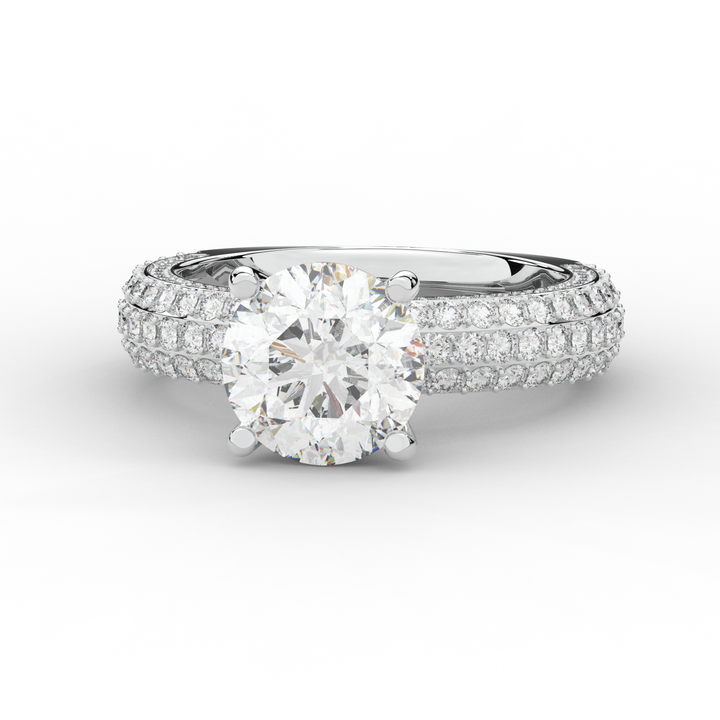 4.80CT.TW ROUND LAB DIAMOND UNDERHALO ENGAGEMENT RING - Nazarelle