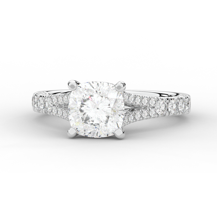 2.45CT.TW CUSHION LAB DIAMOND ENGAGEMENT RING - Nazarelle