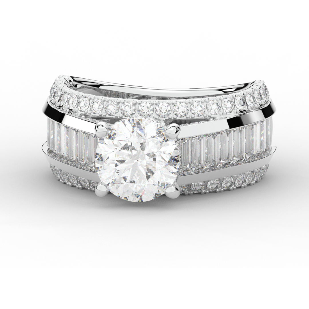3.15CT.TW ROUND LAB DIAMOND ENGAGEMENT RING - Nazarelle