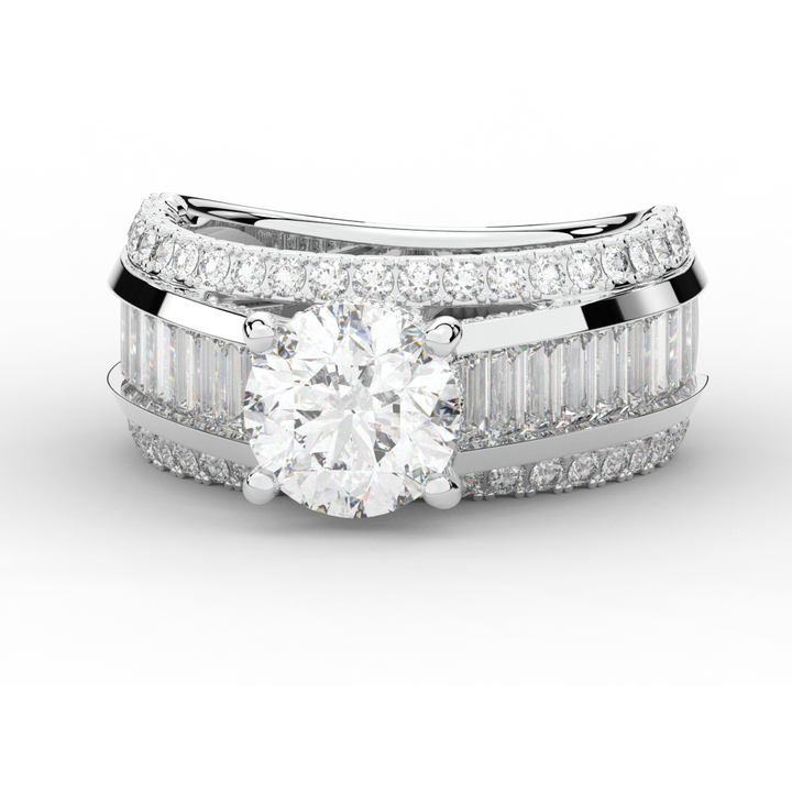 3.15CT.TW ROUND LAB DIAMOND ENGAGEMENT RING - Nazarelle