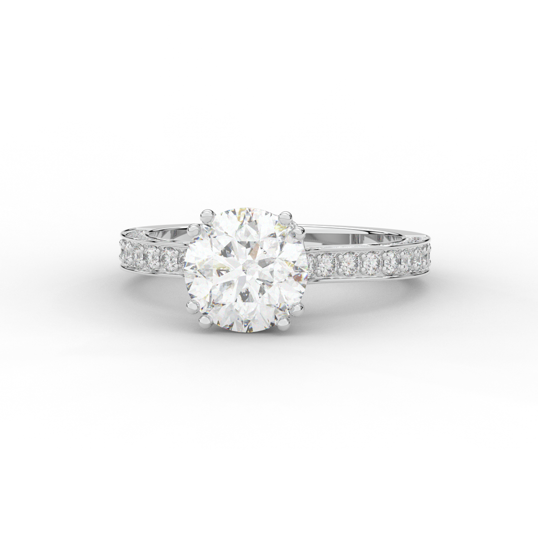 2.60CT.TW ROUND LAB DIAMOND SOLITAIRE ENGAGEMENT RING - Nazarelle