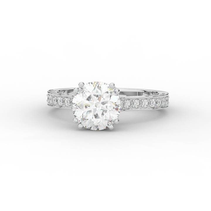 2.60CT.TW ROUND LAB DIAMOND SOLITAIRE ENGAGEMENT RING - Nazarelle