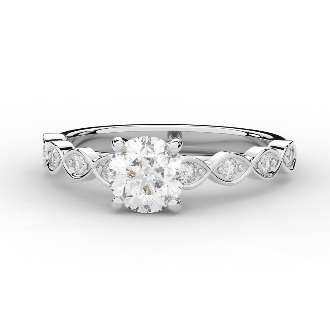 1.15CT.TW ROUND LAB DIAMOND SOLITAIRE ENGAGEMENT RING - Nazarelle