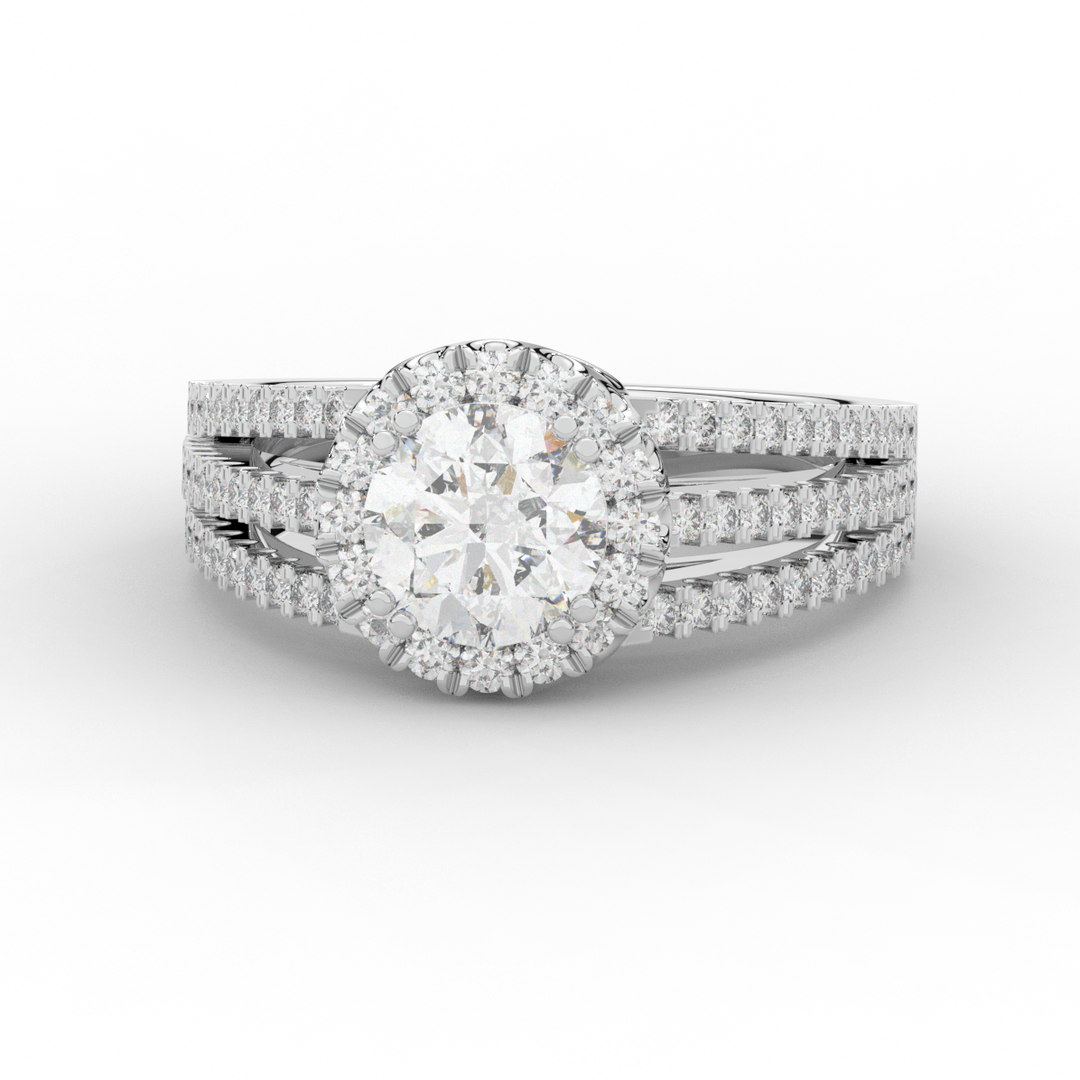 1.95CT.TW ROUND LAB DIAMOND HALO ENGAGEMENT RING - Nazarelle