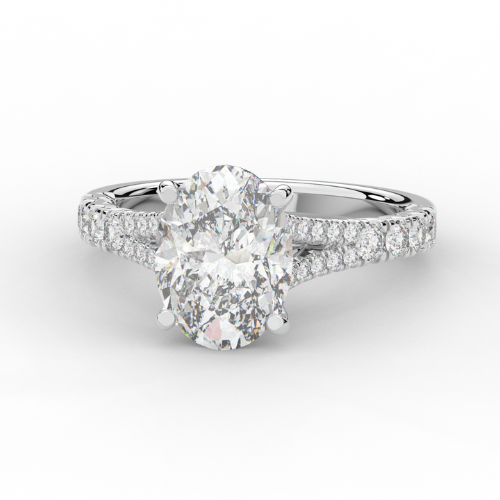 3.45CT.TW OVAL LAB DIAMOND ENGAGEMENT RING - Nazarelle