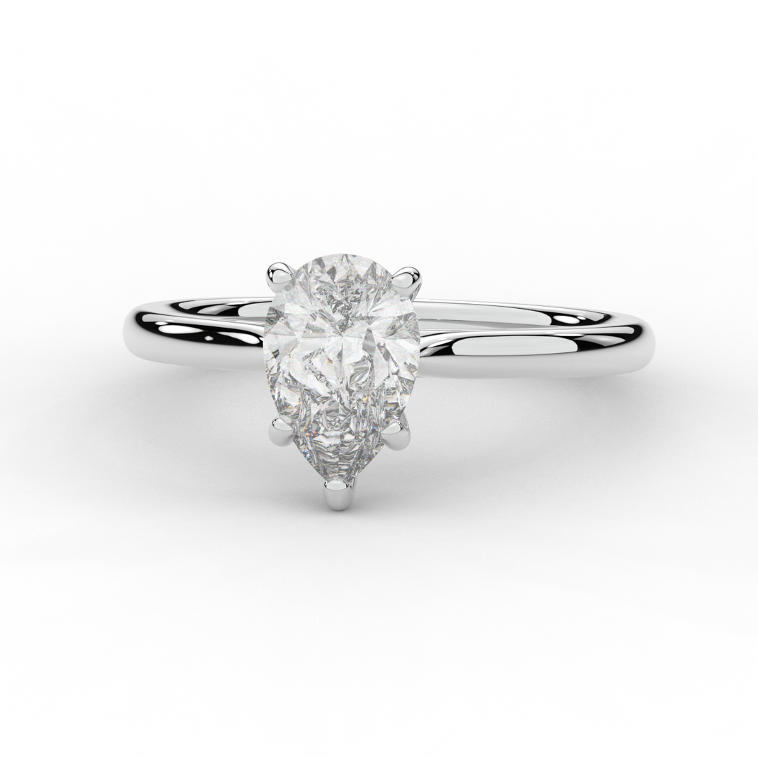 1.00CT PEAR LAB DIAMOND SOLITAIRE ENGAGEMENT RING - Nazarelle