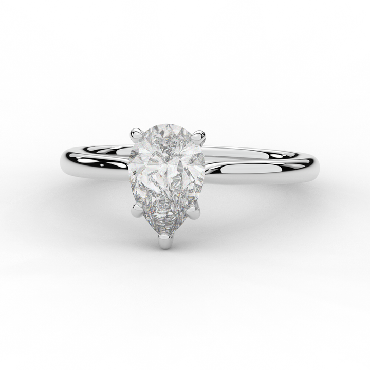 1.00CT PEAR LAB DIAMOND SOLITAIRE ENGAGEMENT RING - Nazarelle